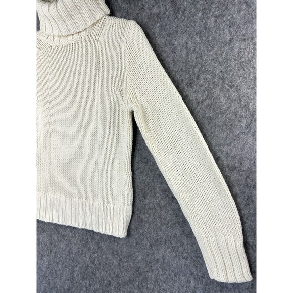 J.Crew Turtleneck Sweater Women’s Large Ivory Thick Knit - Picture 2 of 8